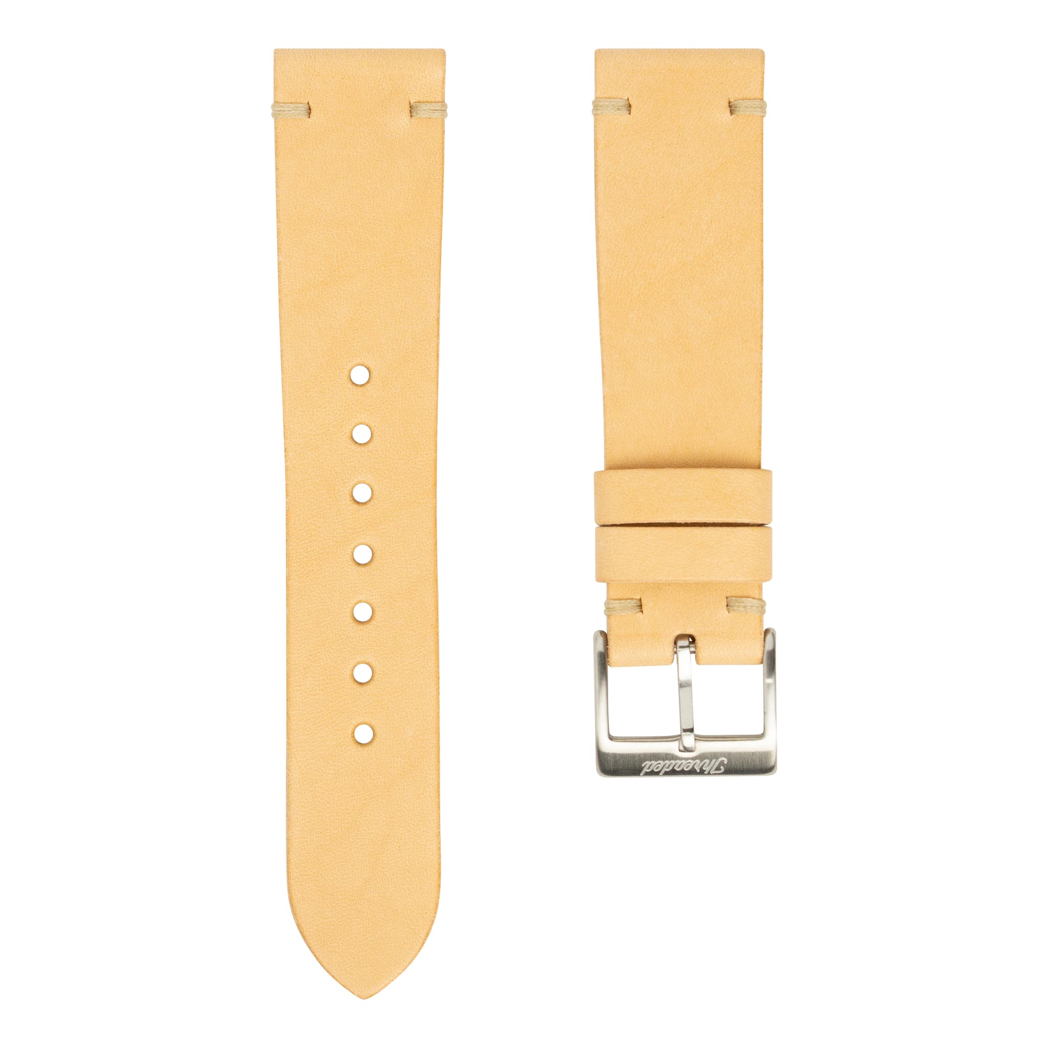 Natural Buttero Leather Watch Strap, Natural Thread