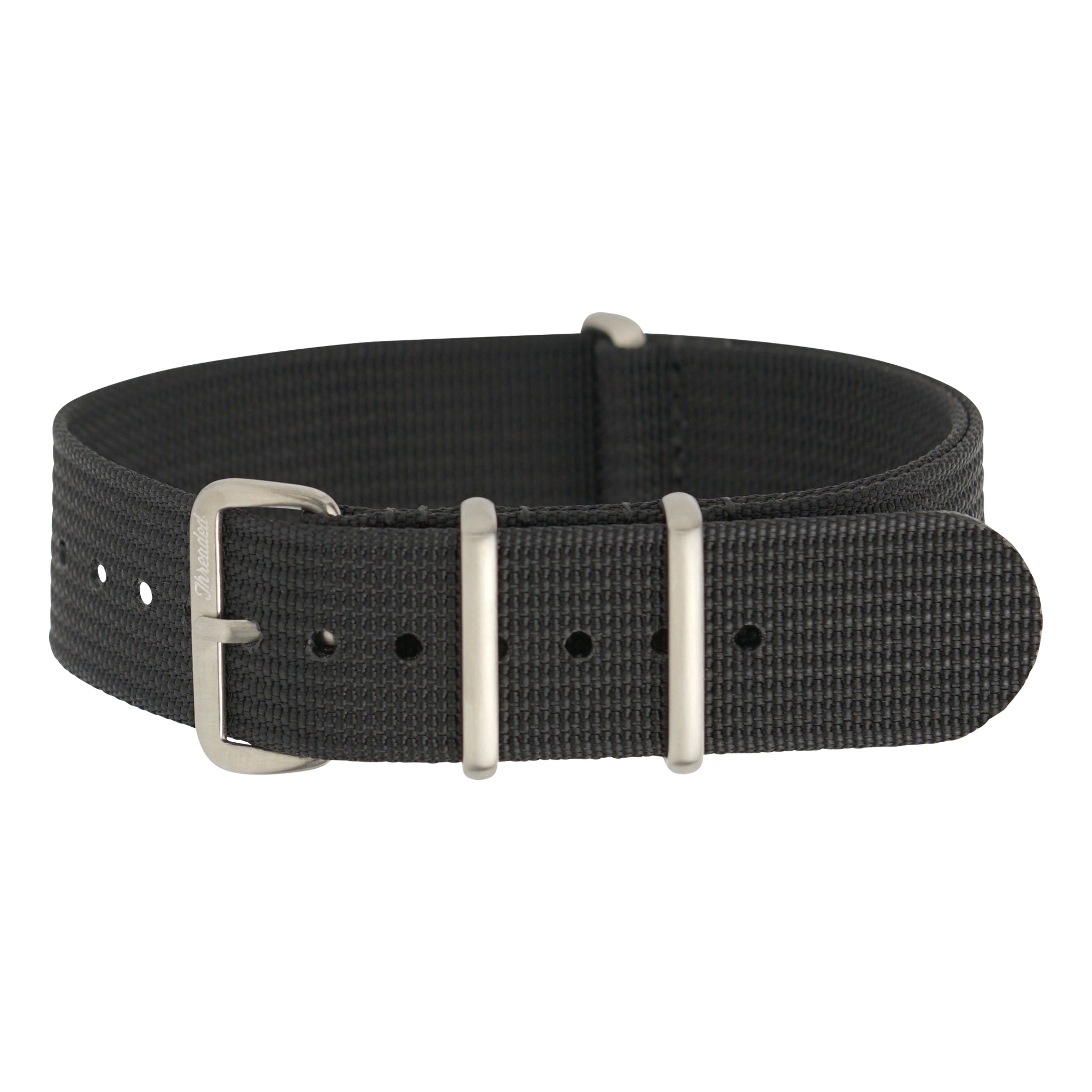 Ribbed Military Nylon Watch Strap - Black
