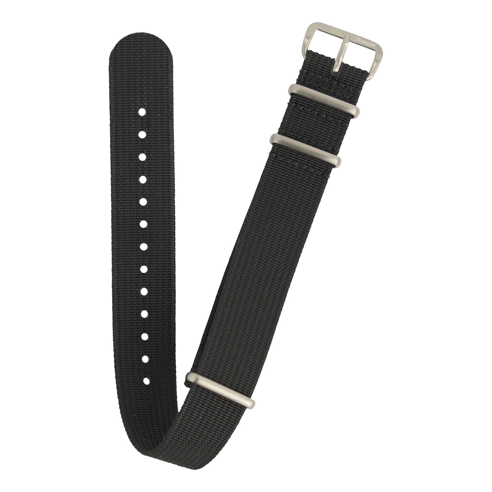 Ribbed Military Nylon Watch Strap - Black