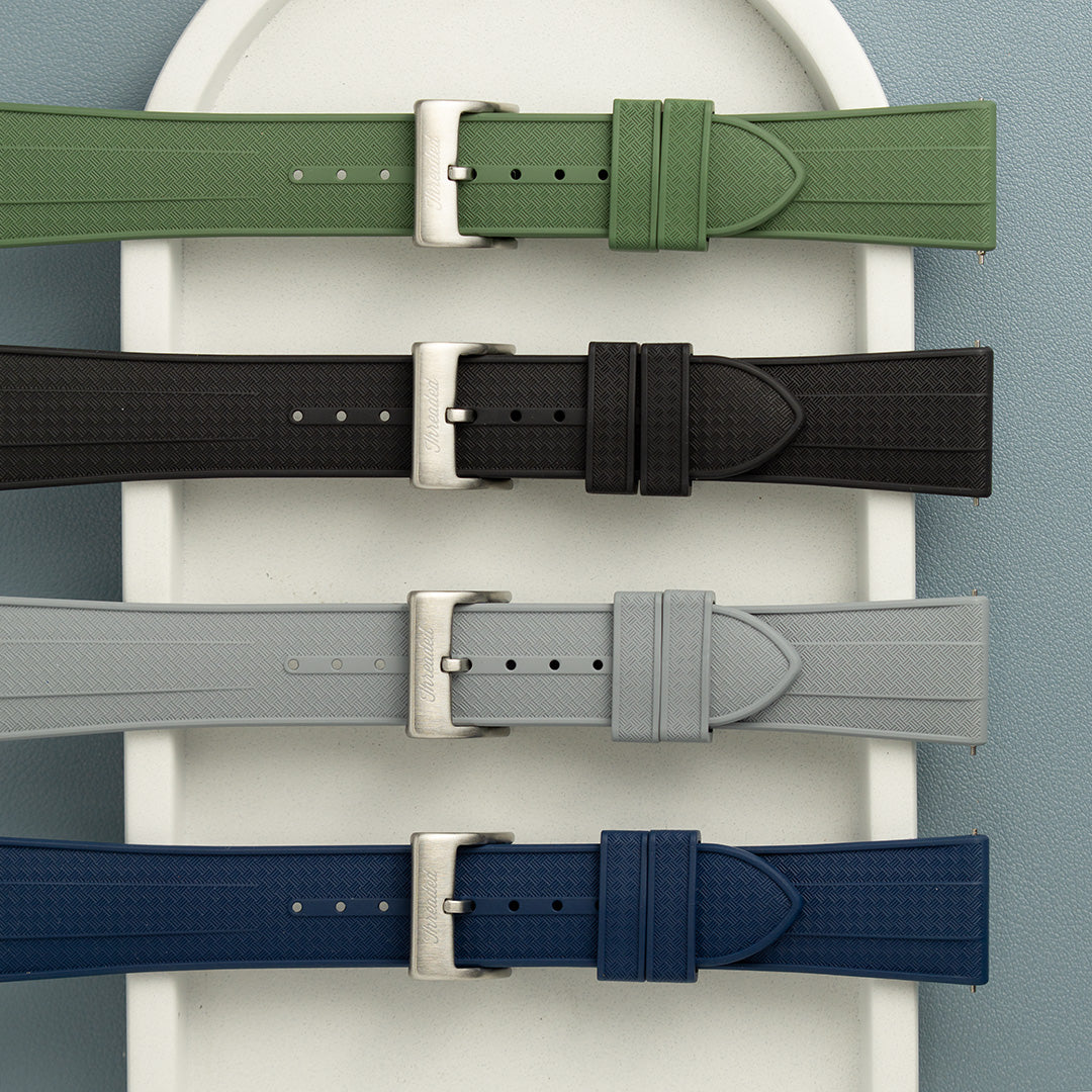 FKM Geo Rubber Watch Strap - Black