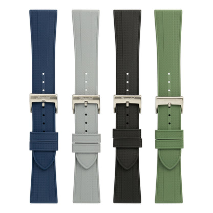 FKM Geo Rubber Watch Strap - Black