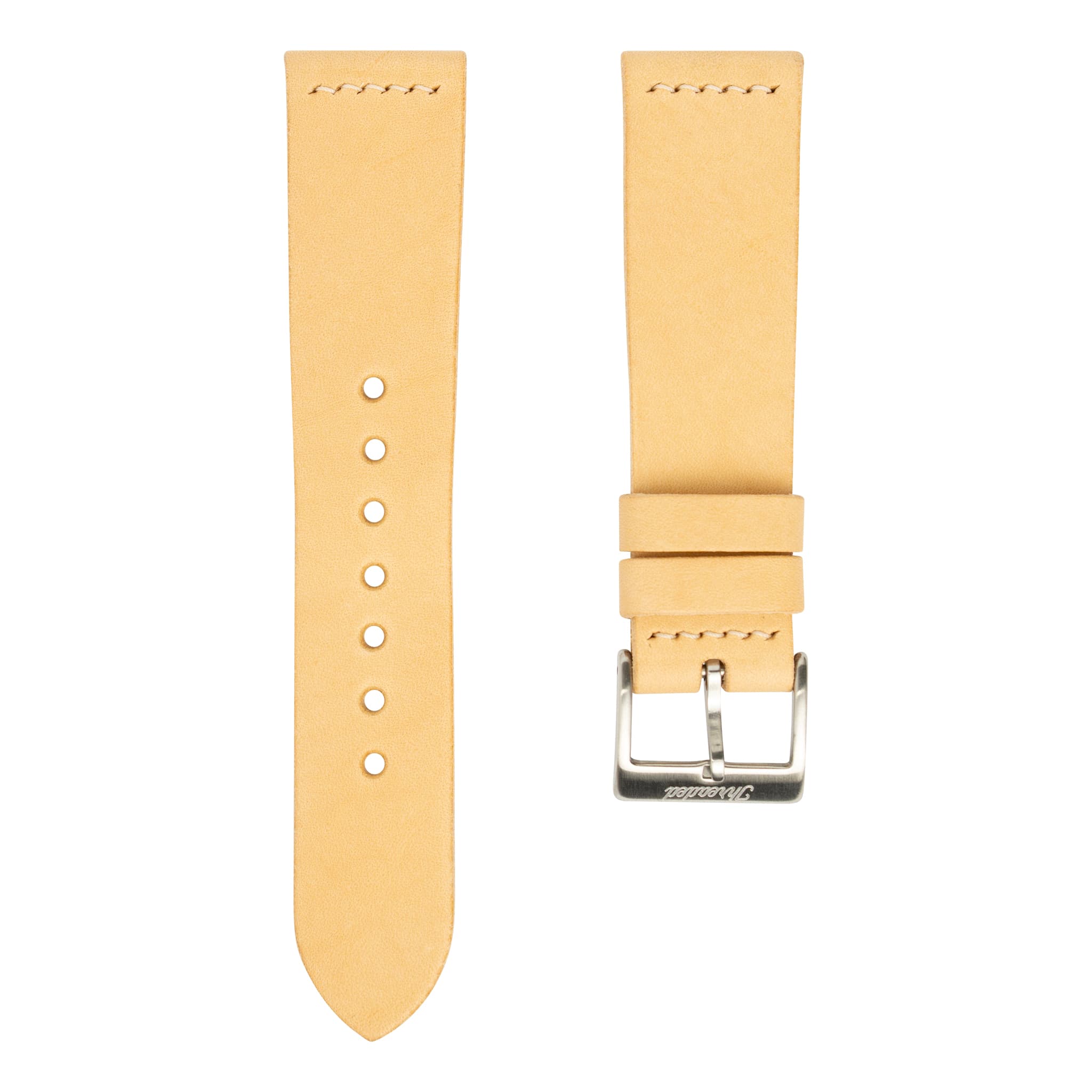 Natural Buttero Leather Watch Strap, Natural Thread