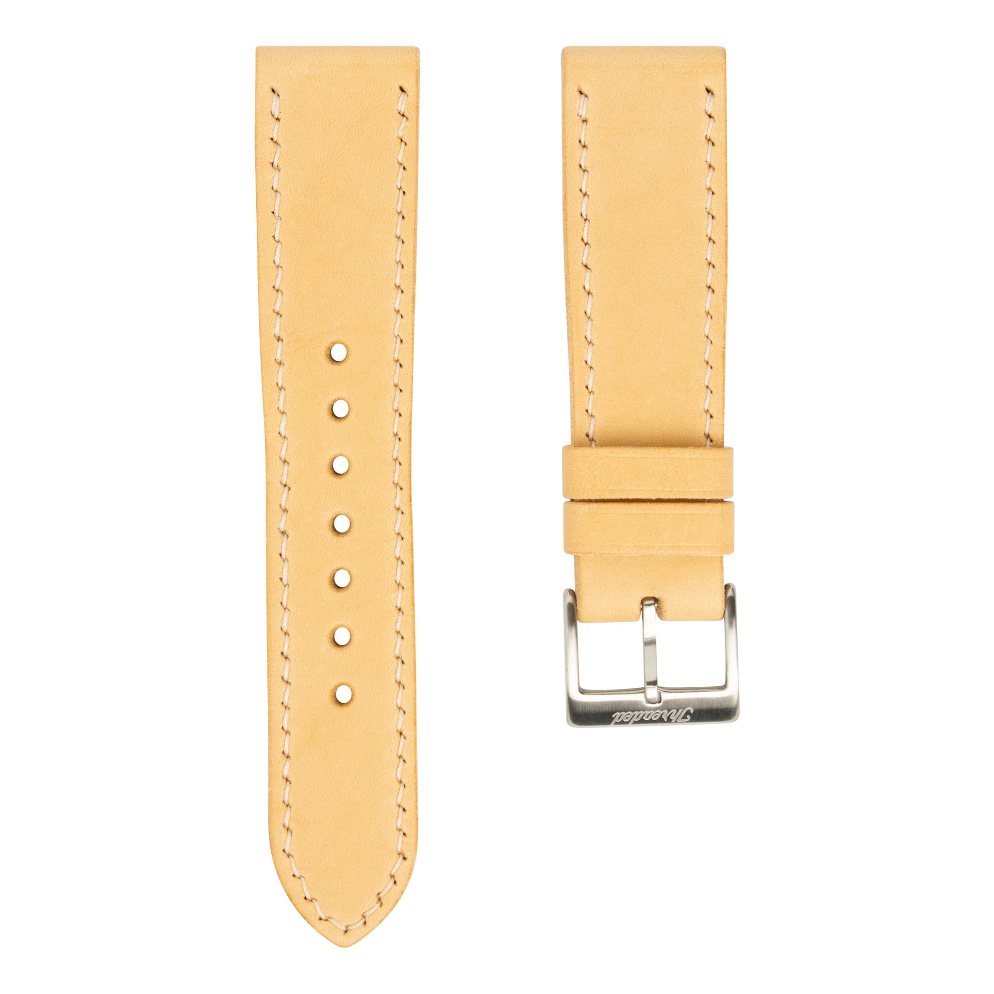 Natural Buttero Leather Watch Strap, Natural Thread