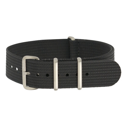 Ribbed Military Nylon Watch Strap - Black