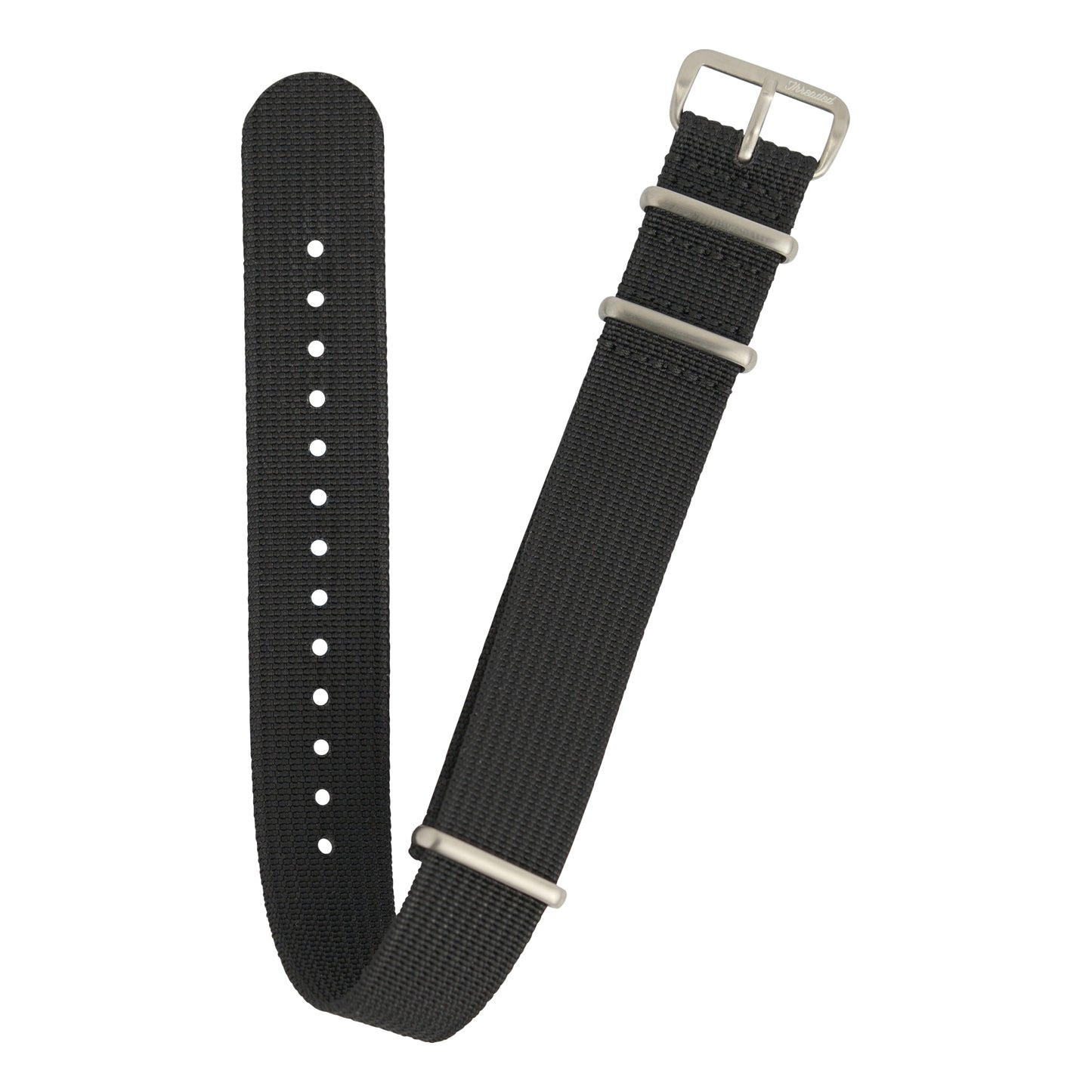 Ribbed Military Nylon Watch Strap - Black