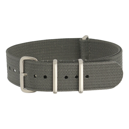 Ribbed Military Nylon Watch Strap - Charcoal Gray
