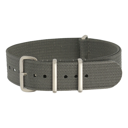 Ribbed Military Nylon Watch Strap - Charcoal Gray