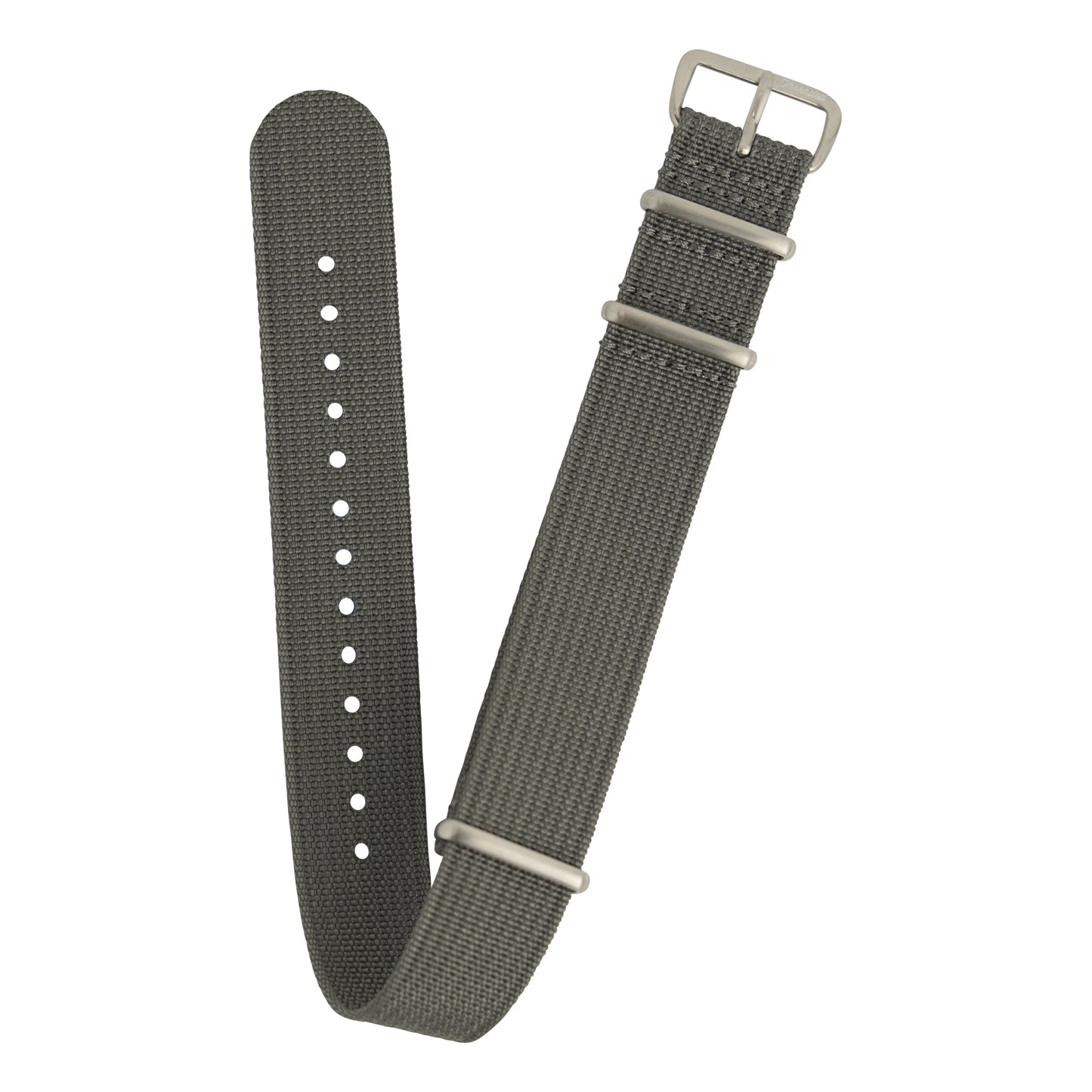 Ribbed Military Nylon Watch Strap - Charcoal Gray