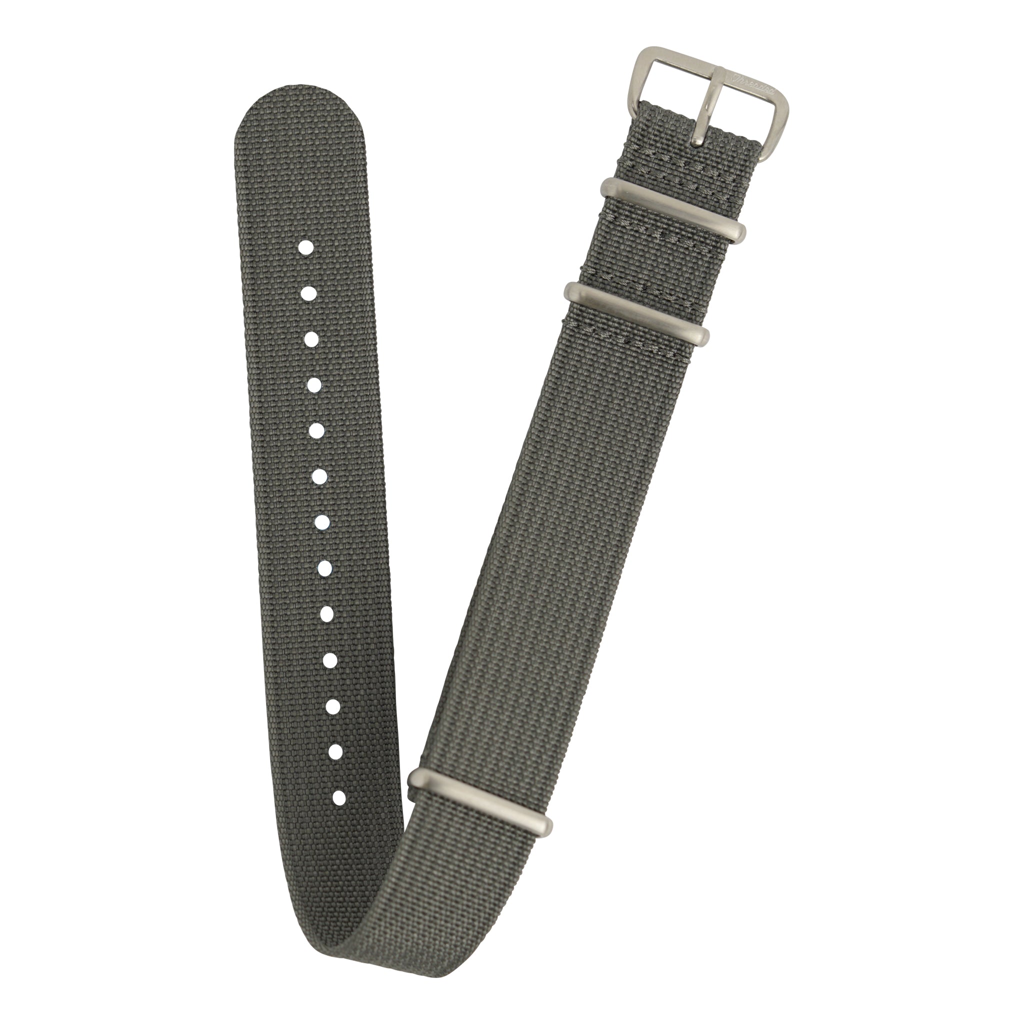 Ribbed Military Nylon Watch Strap - Charcoal Gray