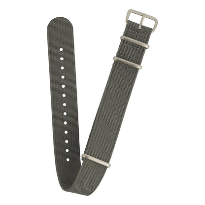 Ribbed Military Nylon Watch Strap - Charcoal Gray