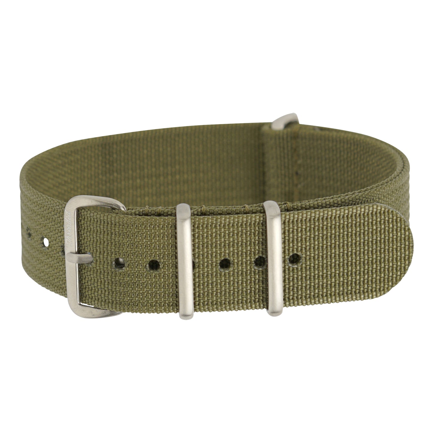 Ribbed Military Nylon Watch Strap - Olive Green