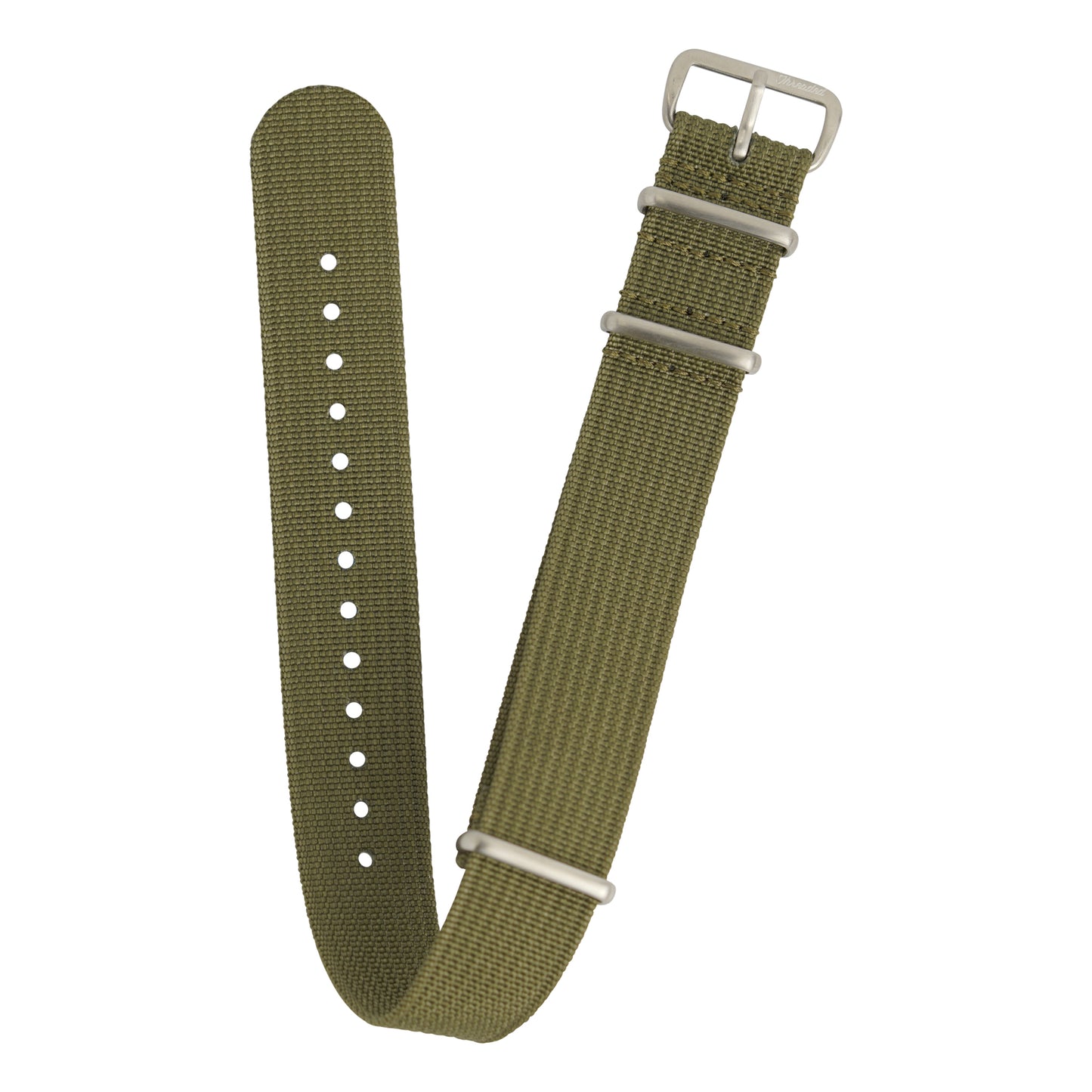 Ribbed Military Nylon Watch Strap - Olive Green