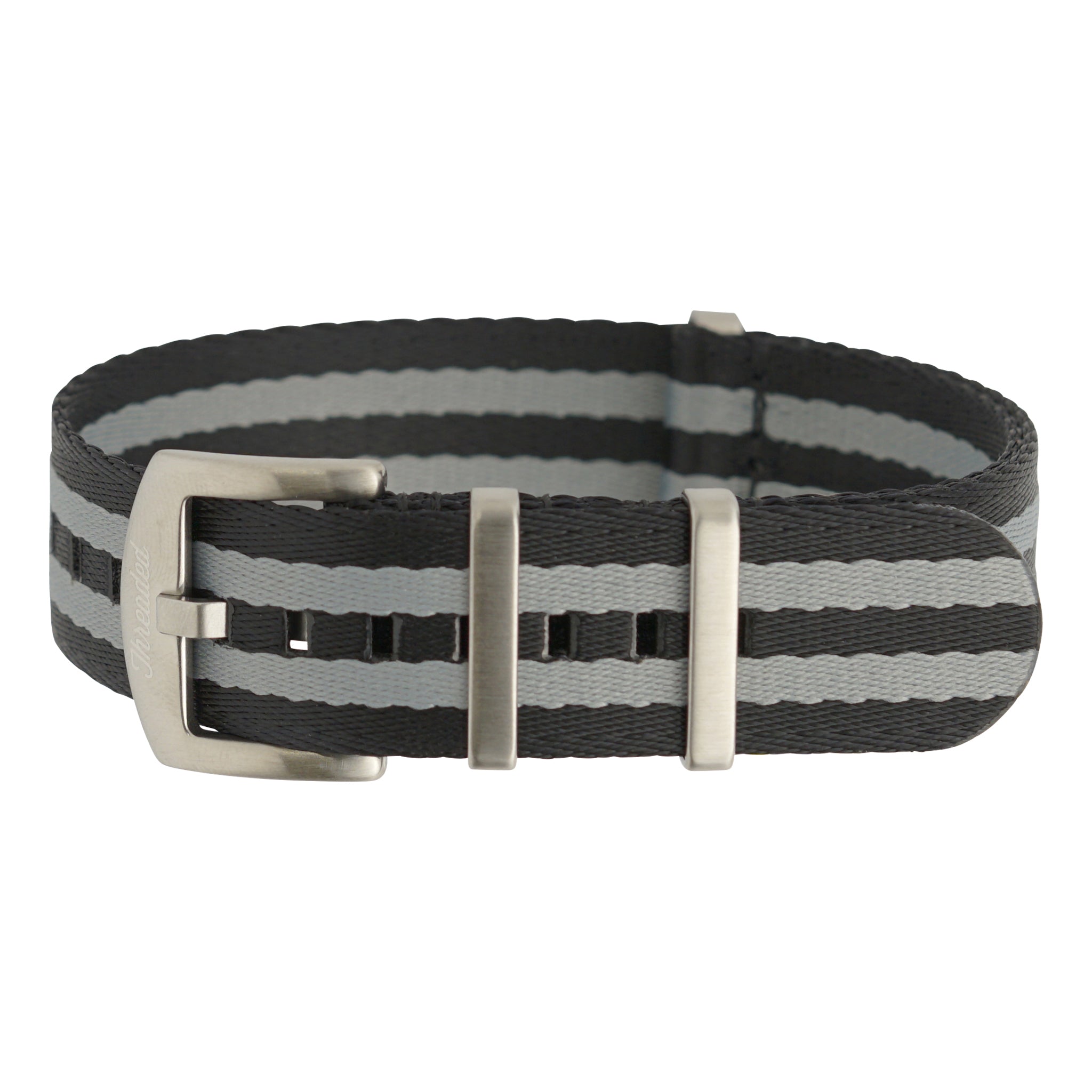 Seatbelt Military Nylon Watch Strap - Black & Gray