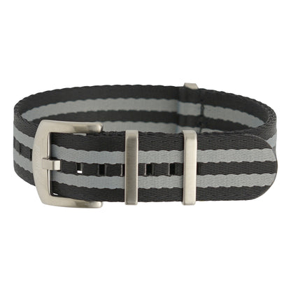 Seatbelt Military Nylon Watch Strap - Black & Gray