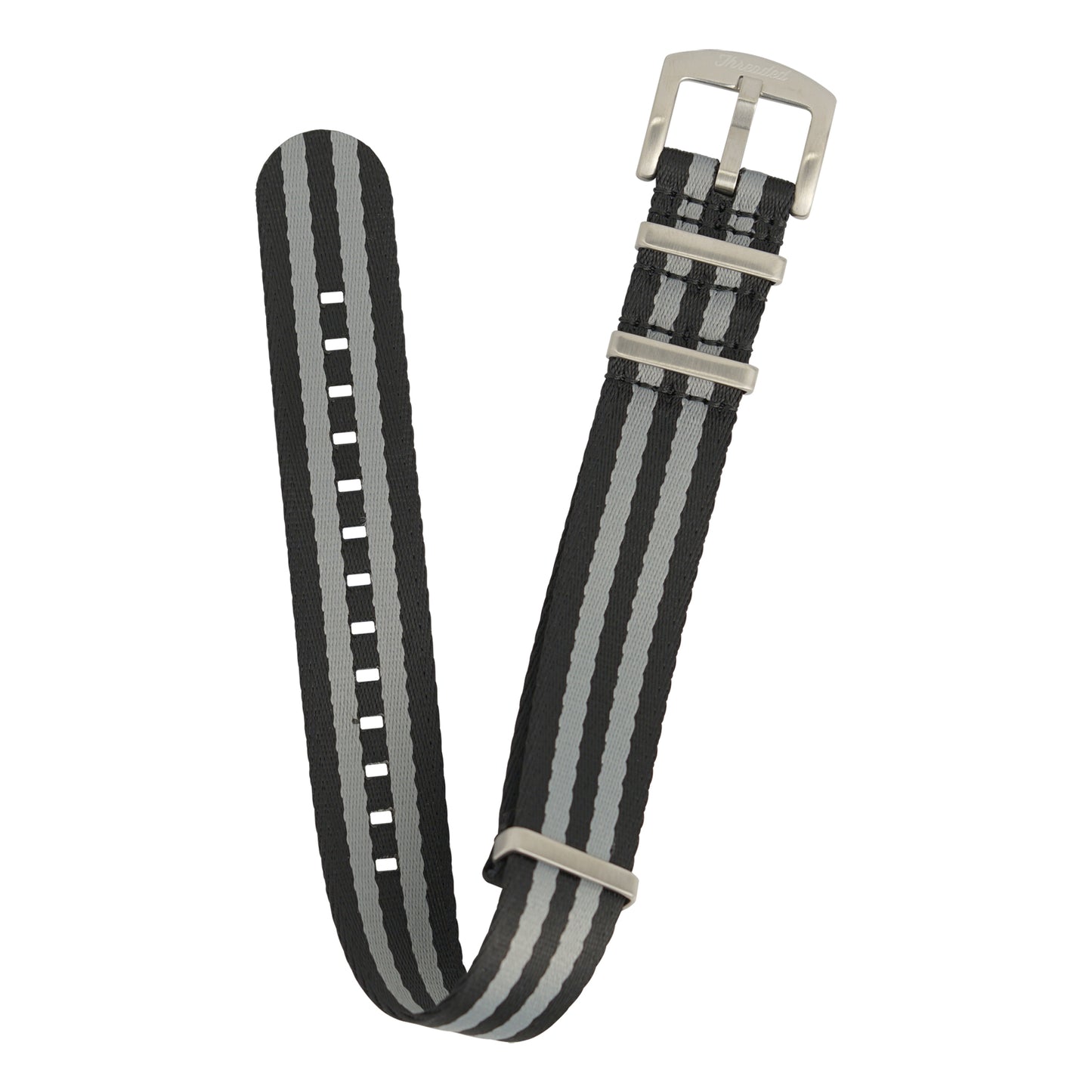 Seatbelt Military Nylon Watch Strap - Black & Gray