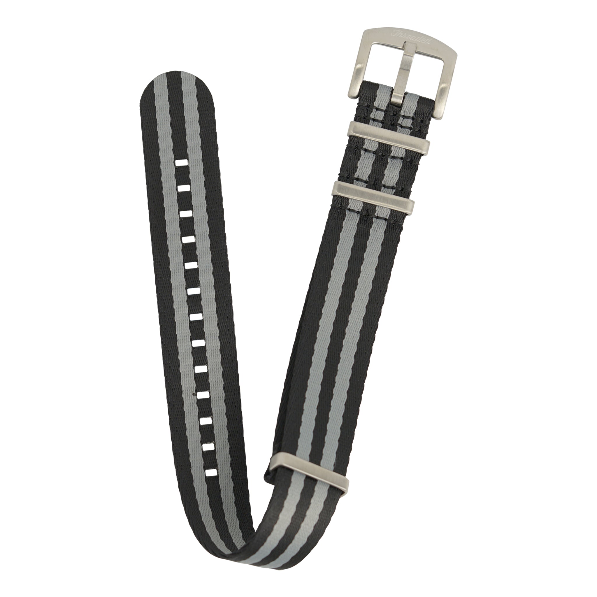 Seatbelt Military Nylon Watch Strap - Black & Gray