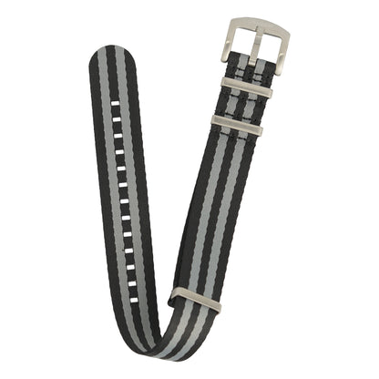 Seatbelt Military Nylon Watch Strap - Black & Gray