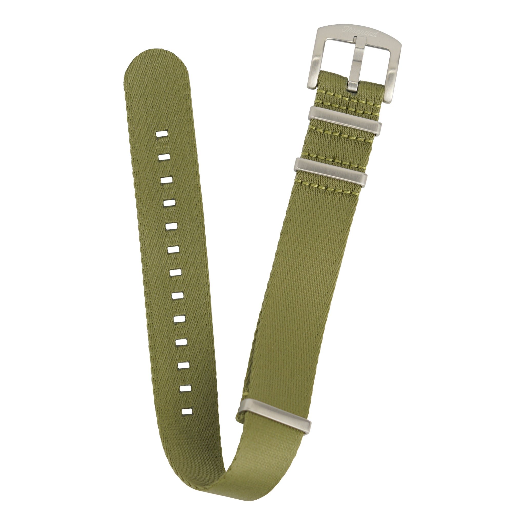 Seatbelt Military Nylon Watch Strap - Olive Green – Threaded Leather