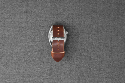 Horween English Tan Dublin Leather Watch Strap, Black Thread