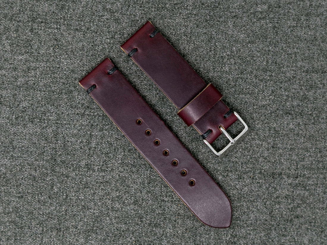Horween Color 8 Black - Leather Watch Strap | Threaded Leather Co ...