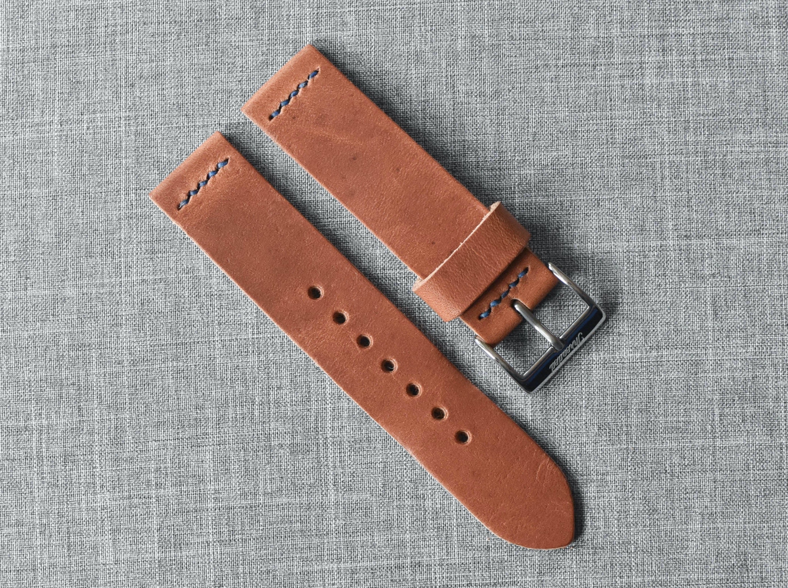 Horween Natural Dublin | Royal Blue Thread